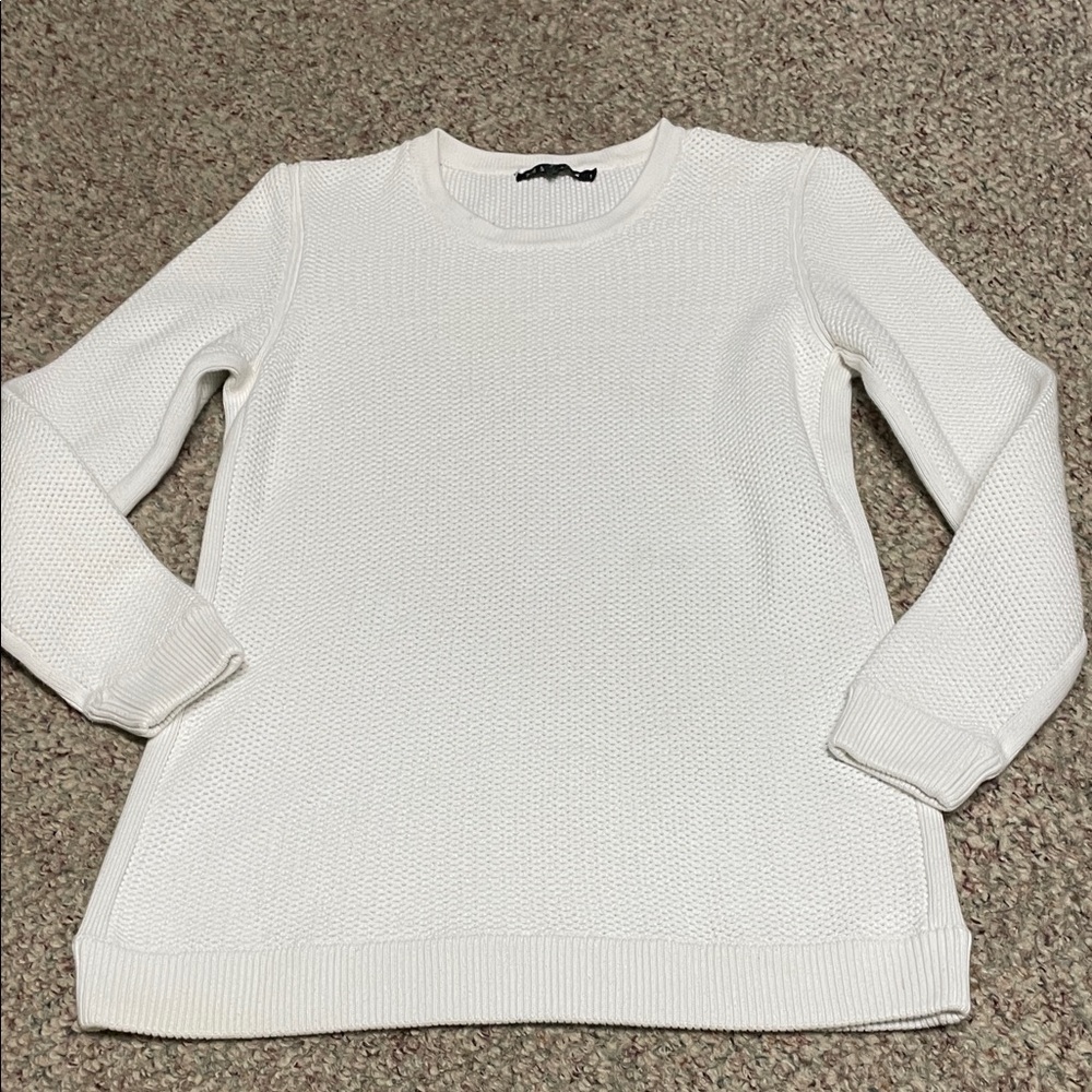 Rag & bone waffle heavy weave white Knit long Sweater